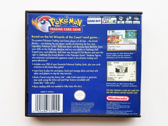 Pokemon Trading Card 1 Game Custom Case Box English Game Boy Color Gbc Gba Nintendo Reproduction Black Cartridge