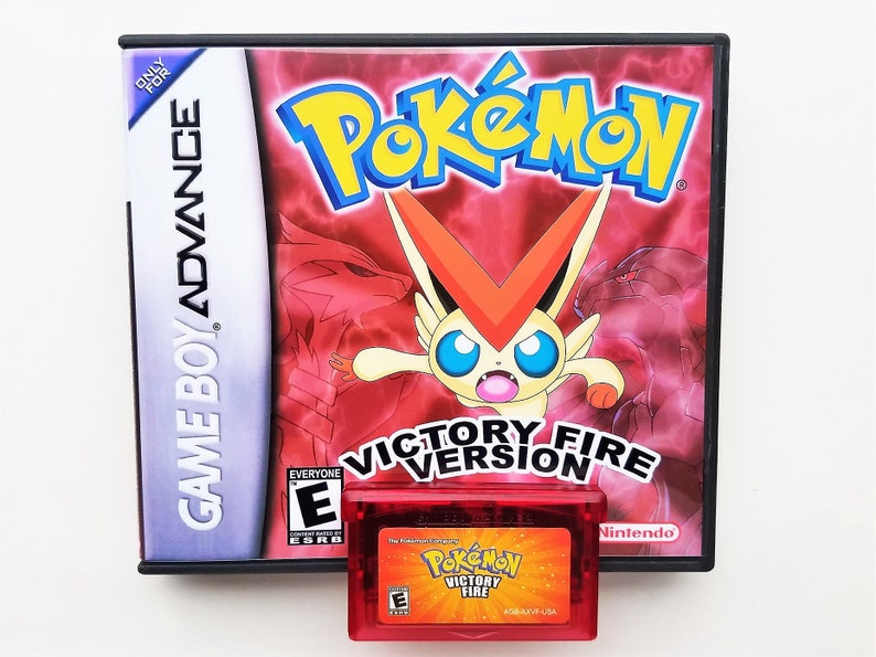 Pokemon Victory Fire + Custom Case GBA Gameboy Advance - Fan Made Pokemon E...