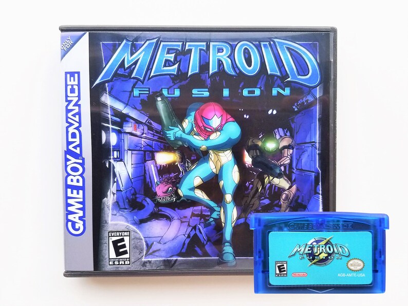 Metroid Fusion Custom Case Box Gameboy Advance GBA Repro. 