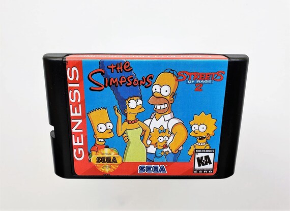 Simpsons In Streets Of Rage 2 Bart Homer Marge Liza Mr Burns Etc Sega Genesis Custom Fan Made Unreleased English Hack - 