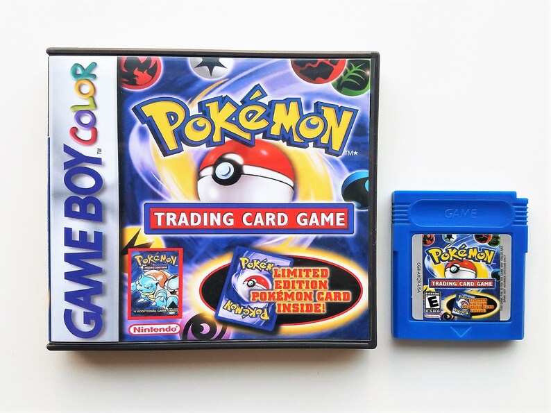 Pokemon Trading Card 1 Game Custom Case Box English Game Boy Color Gbc Gba Nintendo Reproduction Blue Cartridge