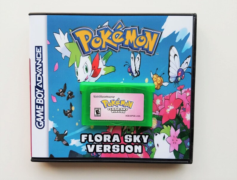 Pokemon Flora Sky Custom Case GBA Gameboy Advance Fan Made Hack