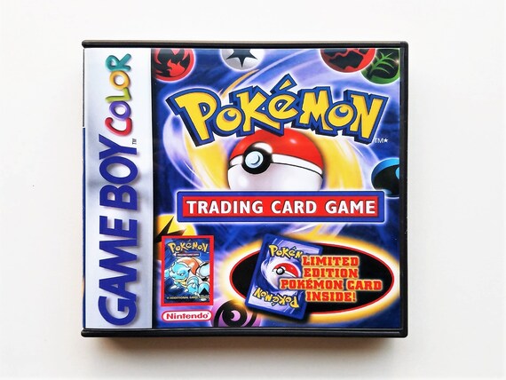 Pokemon Trading Card 1 Game Custom Case Box English Game Boy Color Gbc Gba Nintendo Reproduction Black Cartridge