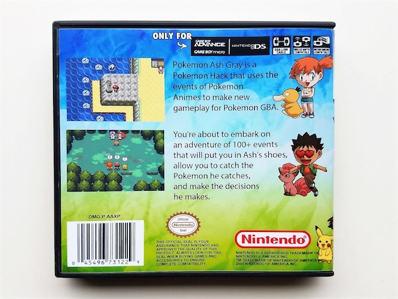 Pokemon Ash Gray W Case Nintendo Game Boy Advance Gba Ds Lite English Fan Made Ash Grey Version
