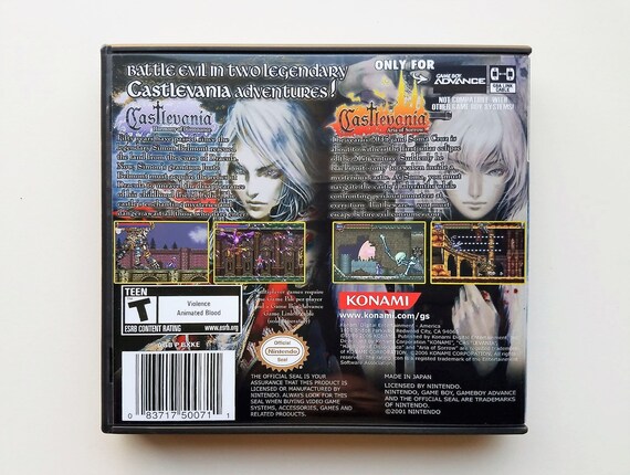 Castlevania Double Pack 2 In 1 Aria Of Sorrow Harmony Dissonance Gameboy Advance - 