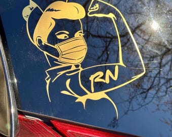 Nurse Strong with mask decal 2-pack