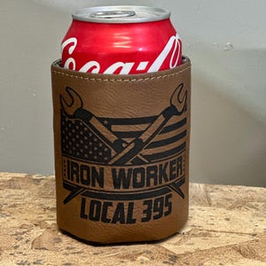 Custom engraved Leather-like Can Sleeve/Cozie!