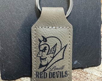 Laser engraved leather keychain with your choice of image!