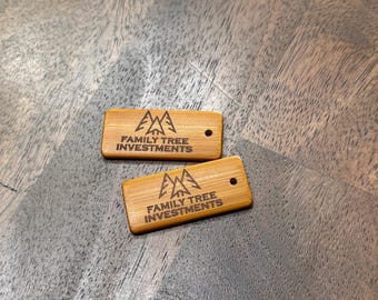 Wood bamboo keychain laser engraved with your choice of image!