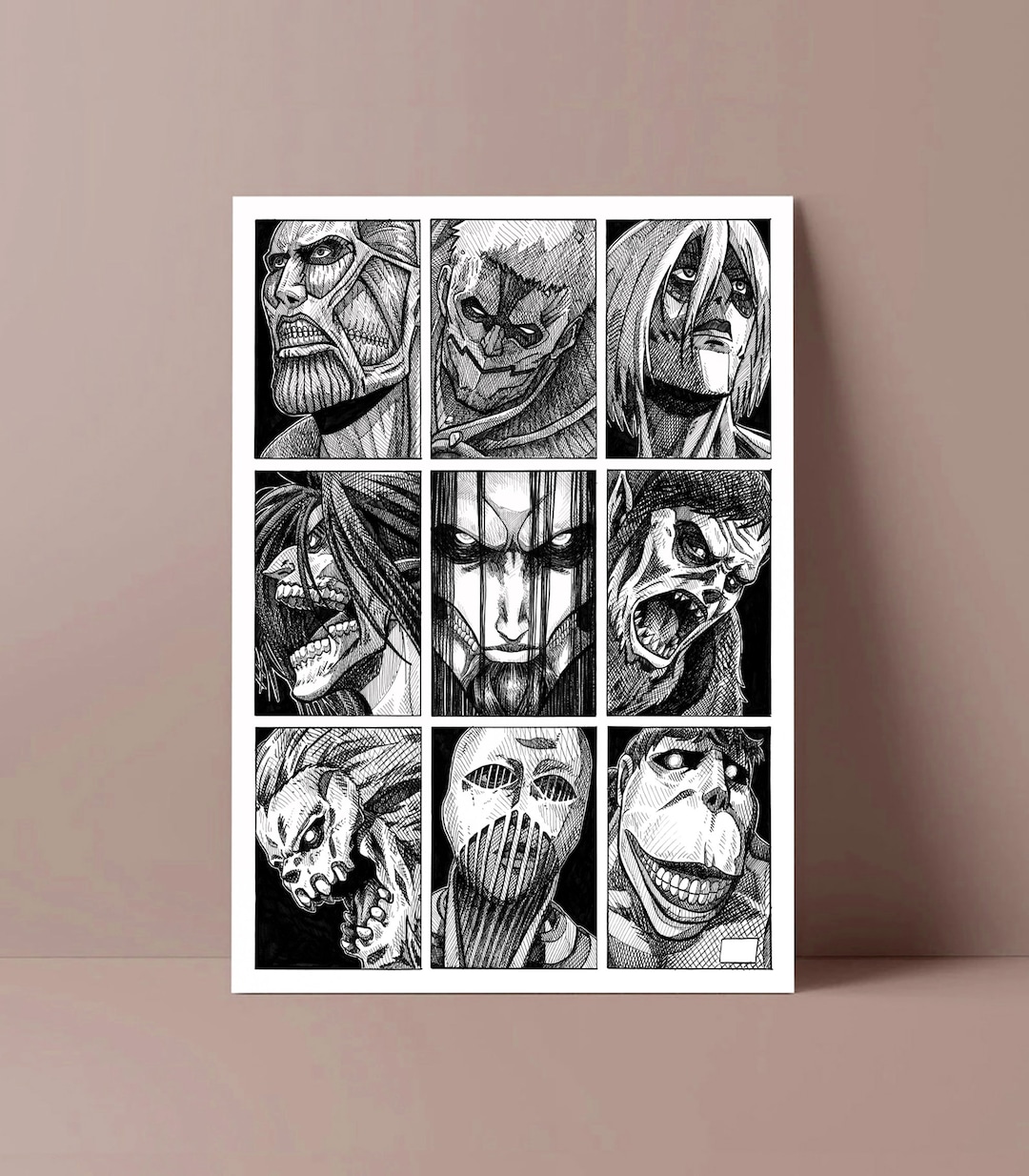 L attaque Des Titans 9 Titans Primordiaux Affiche 9 Titans Primordiaux Par William ERHEL - Etsy Finland
