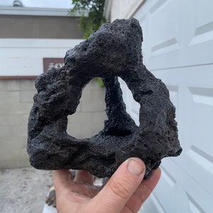 Handcrafted 3-Hole Lava Rock Aquarium Cave Sculpture by Alex Nisanian