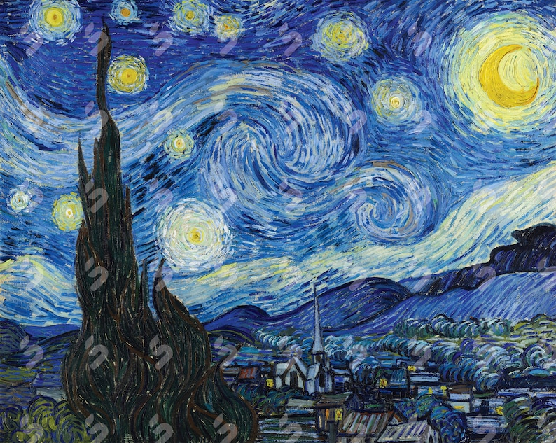 Van Gogh - Starry Night High Resolution Download - Etsy