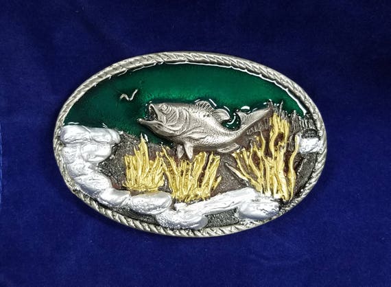 ON SALE! ..vintage Sports Angler Fishing 3-D Belt Buckle  display picture 3
