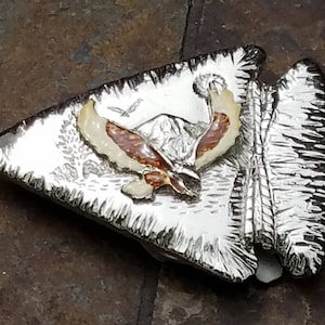 Vintage Silver Accent Arrowhead with Soaring Eagle Belt Buckle #6001 Perfectly Gifted, Custom Belt Buckle