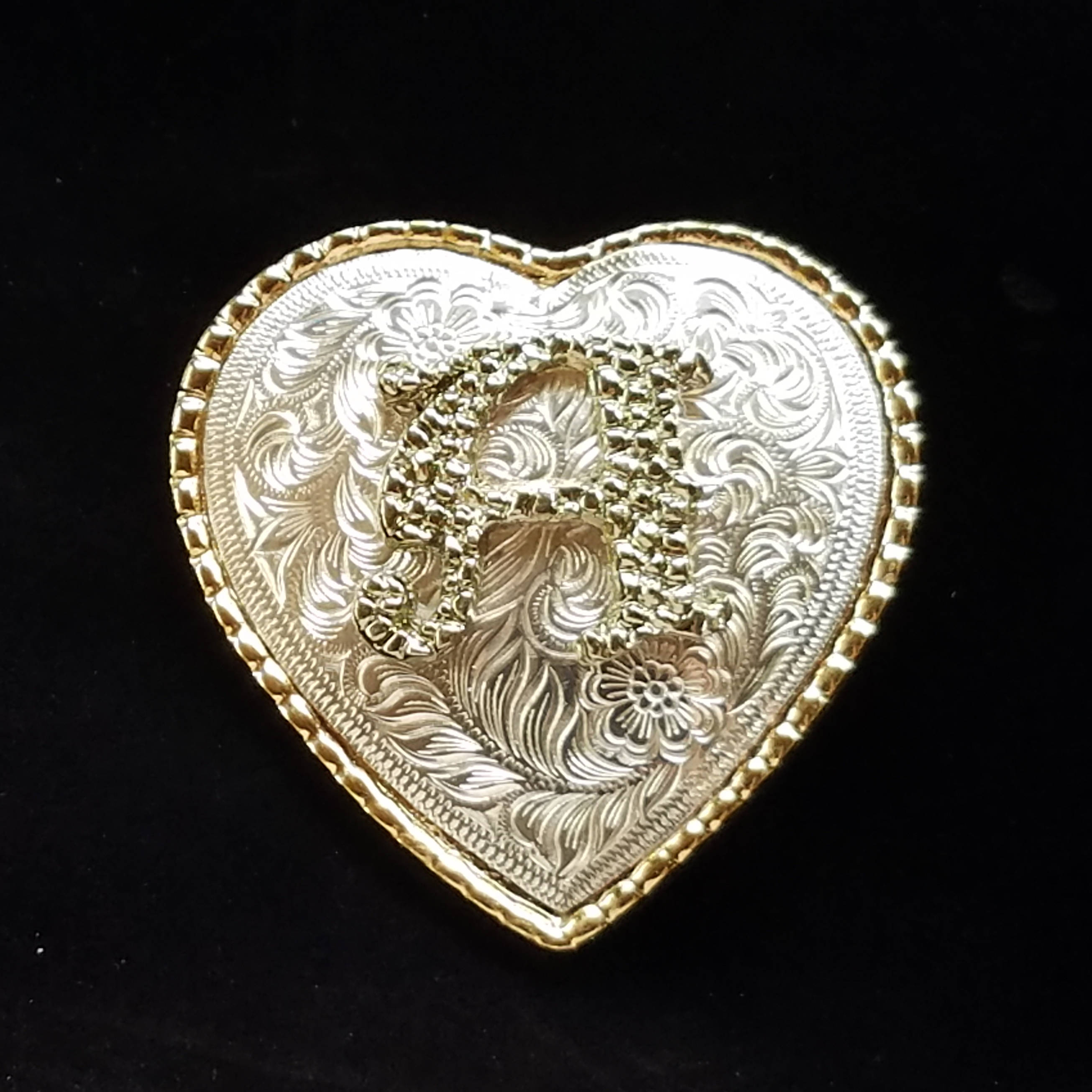 New heart initial letter belt Buckle Approx. 3.75\