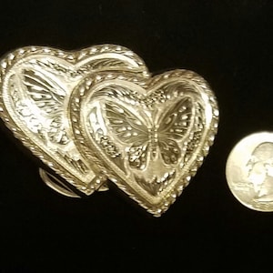Mini Silver Double Heart Butterfly Belt Buckle #8083 Perfectly Gifted, Custom Beltbuckle, Custom-Gift-for-Friend