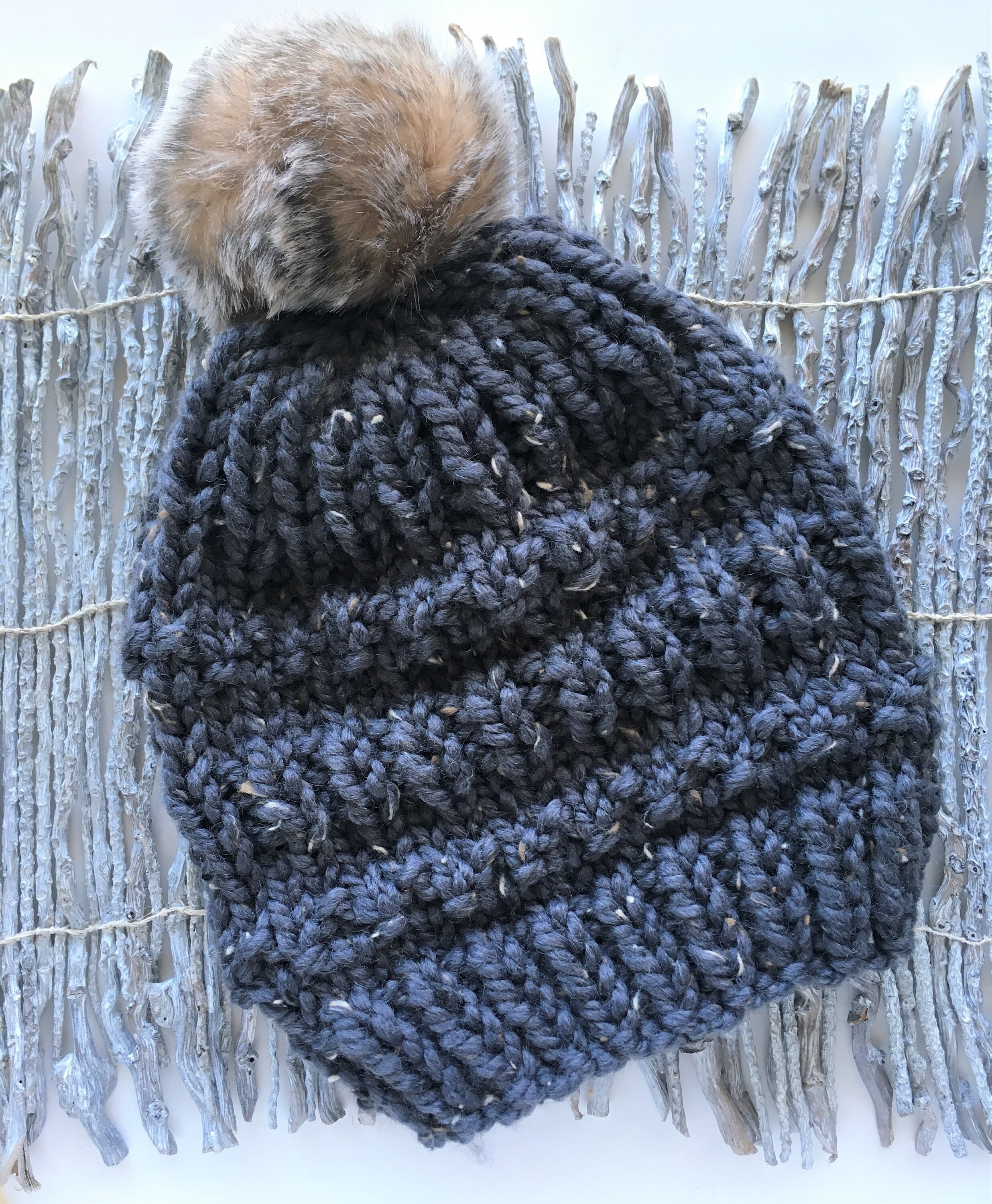 Raven Pattern Knit Hat (M231-0503) | MATSUFUJI / Cap/Hat