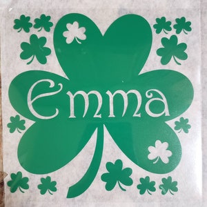 IRON-ON St. Patrick's Day Heat Transfer Decal, Custom Name, Personalized Name, Shamrock, Irish, Iron-On, Decal Transfer, Add your name