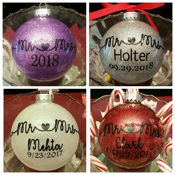 first wedding anniversary christmas ornament