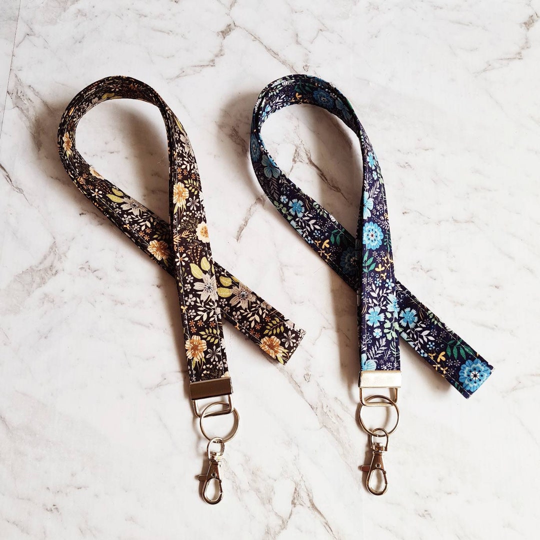 Floral Lanyard/black Lanyard/lanyard Keychain/lanyard for Keys/keyring