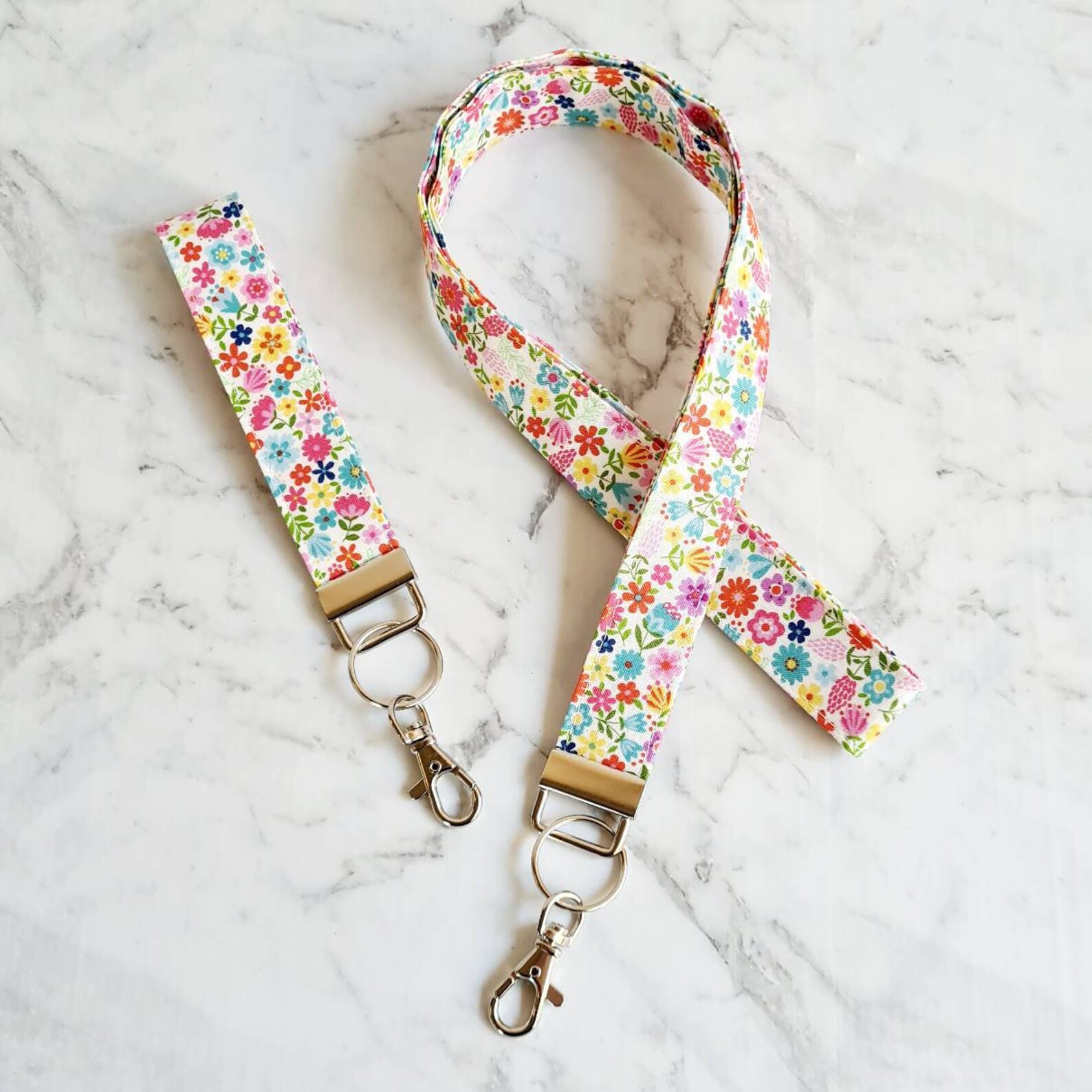 Floral Fabric Lanyard / Floral Lanyard / Lanyard Sleutelhanger | Etsy