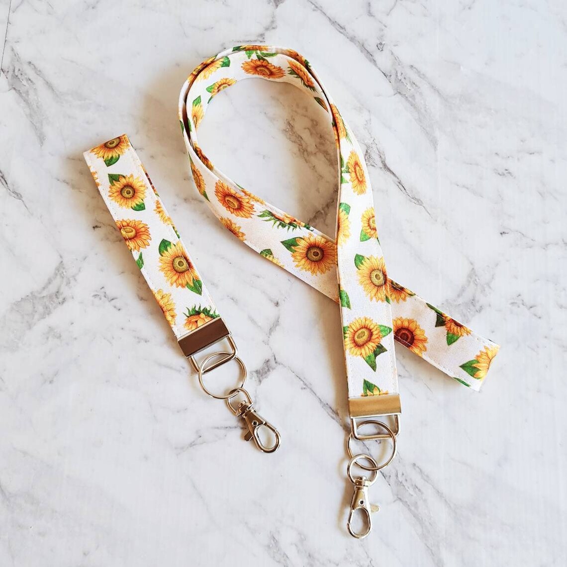 Sunflower Lanyard/Lanyard/Lanyard Keychain/Sunflower Print Etsy