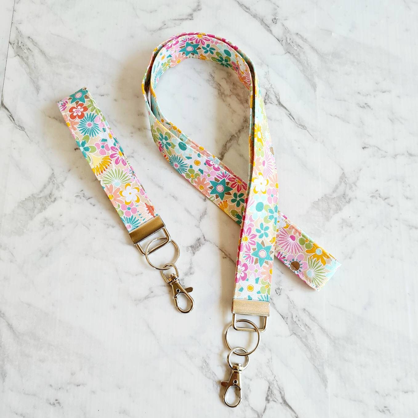 Floral Lanyard/flower Lanyard/lanyard Keychain/mint Green Etsy