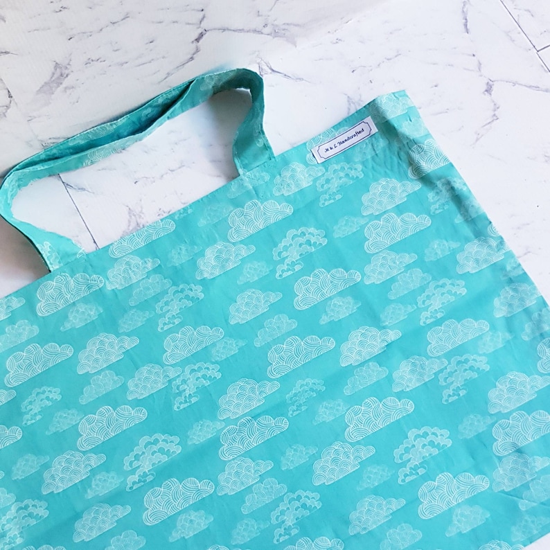 Organic Cotton Shopping BagEco Friendly Shopping BagShopping BagReusable Shopping BagCertified CottonEco Grocery BagTurquoise Bag