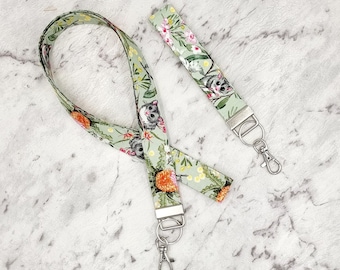 Possum Lanyard/Possum Key Fob/Lanyard for Keys/Aussie Lanyard/Australian Natives/Possum Wrist Lanyard/Possum Lanyard/1 Inch Wide