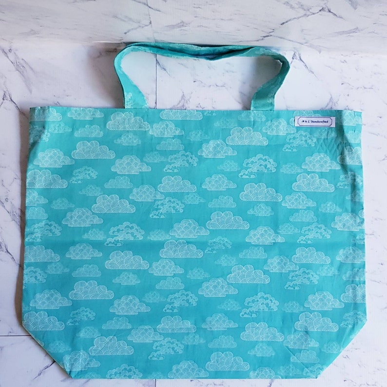 Organic Cotton Shopping BagEco Friendly Shopping BagShopping BagReusable Shopping BagCertified CottonEco Grocery BagTurquoise Bag
