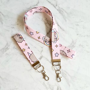 Unicorn Cat Lanyard/Caticorn Lanyard/Caticorn Key Fob/Cat Lanyard/Unicorn Lanyard/Work Lanyard/Caticorn Keychain/Cat Wristlet/1 Inch Wide