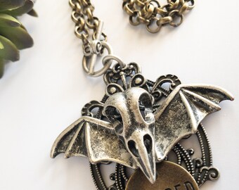 Halloween Necklace | Plague Bringer Necklace | Plague Bringer Pendant | Silver Pendant | Chunky Silver Chain | Gothic Jewelry | Goth Fashion