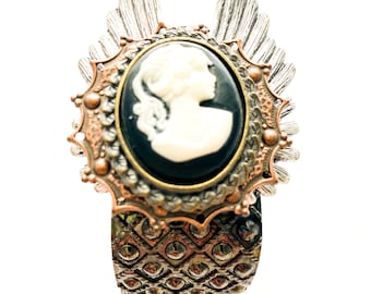 Fuck Yeah Wonder Woman / Steampunk Victorian Woman Cuff, Alternative Jewelry, Halloween Jewelry, Superhero Jewelry, Alternative Fashion