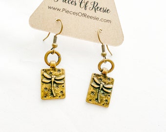 Dragonfly Earrings / Dragonfly Jewelry / Dragonfly Antique Bronze