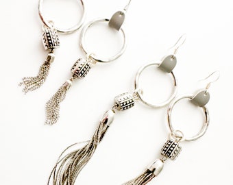 Silver Tassel Earrings | Sexy Earrings | Date Night Earrings