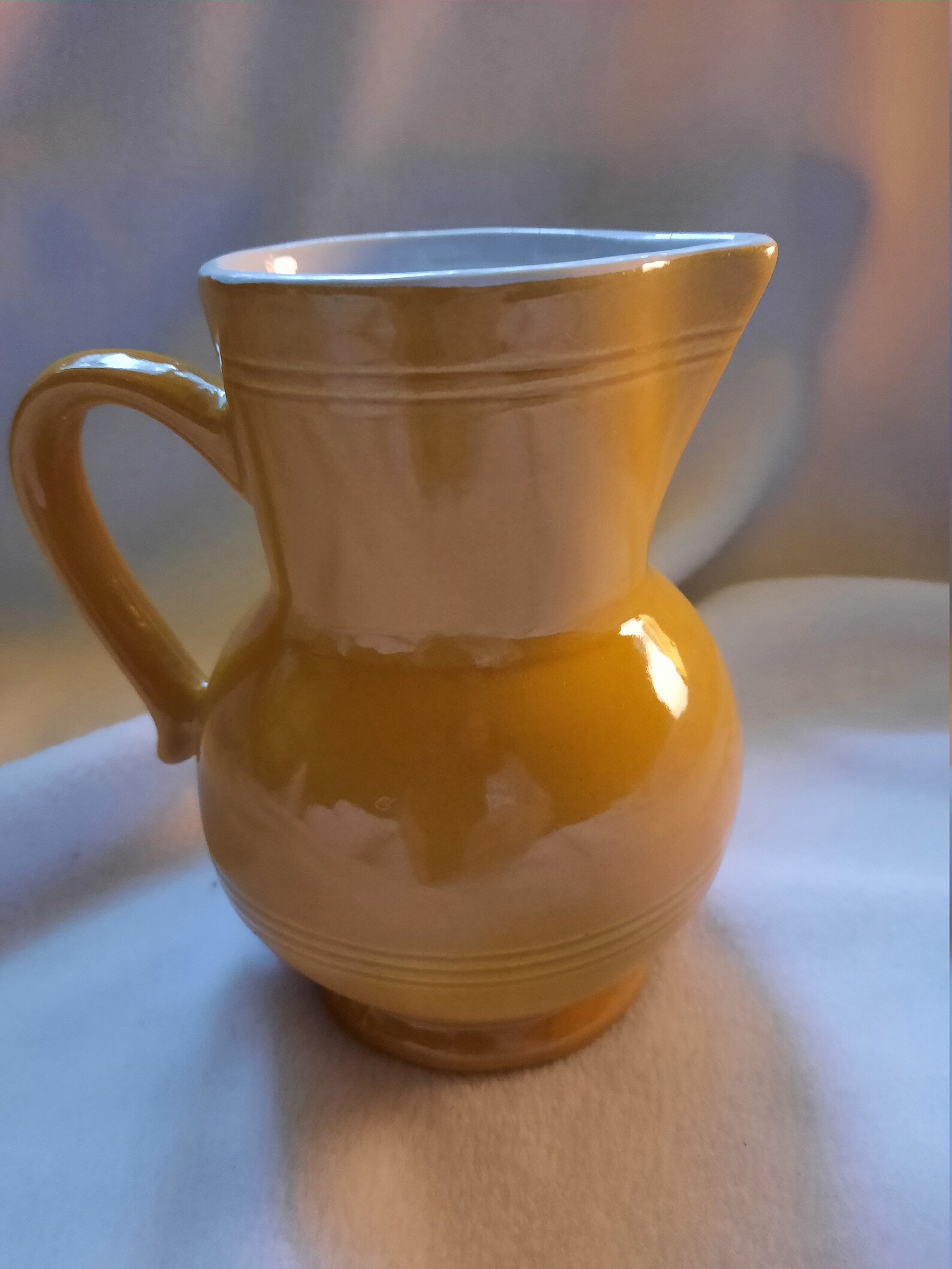 Emile Henry Pottery Pitcher Vase Etsy