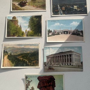 Lot of 7 Vintage Postcards Featuring Scenes in and Near Denver Colorado, Early 1900s