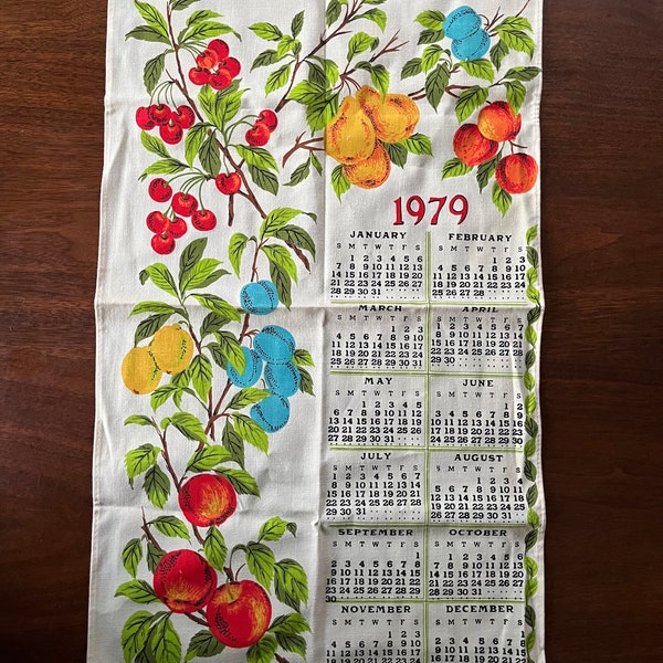 Vintage 1979 Linen Wall Hanging/Kitchen Tea Towel