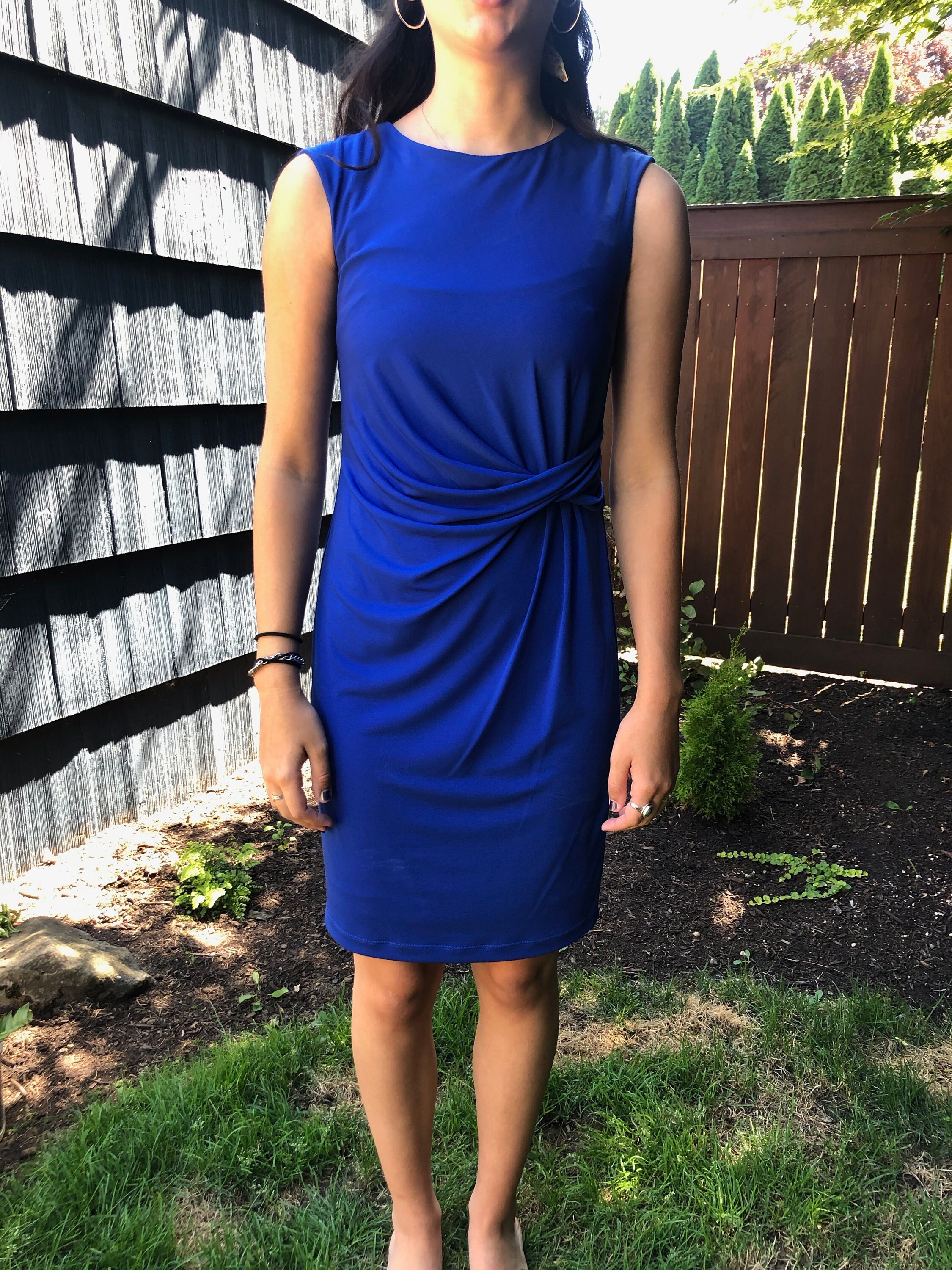 donna morgan blue dress