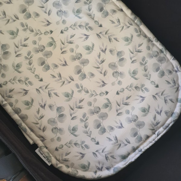 Bassinet Liner made for Bugaboo, Redsbaby, Uppababy & More - Silver Dollar Eucalyptus Leaf