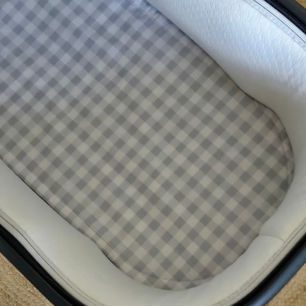 Bassinet Liner made for Bugaboo, Redsbaby, Uppababy & More - Gingham Pale Grey