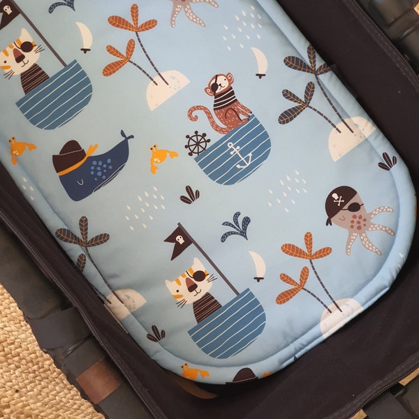 Bassinet Liner made for Bugaboo, Redsbaby, Uppababy & More - Ahoy Animal Pirates