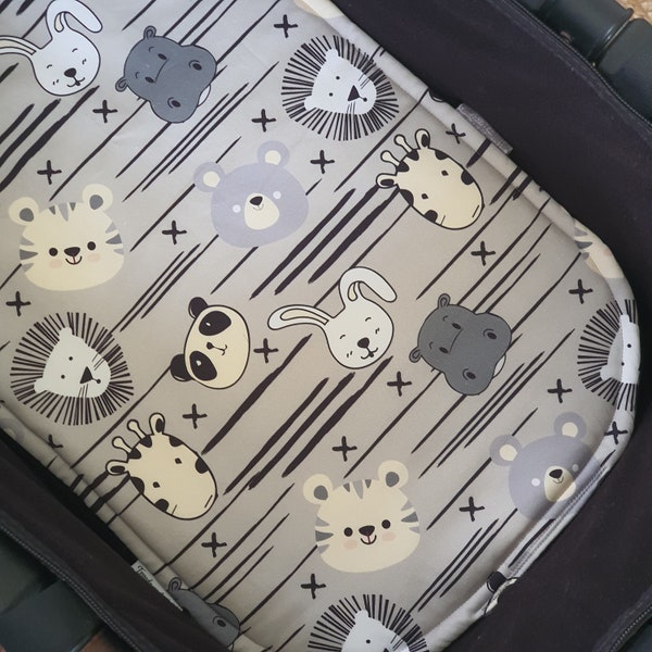Bassinet Liner made for Bugaboo, Redsbaby, Uppababy & More - Animal Pals Grey