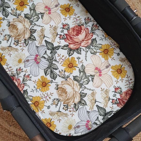 Bassinet Liner made for Bugaboo, Redsbaby, Uppababy & More - Aurora Rust Large Floral