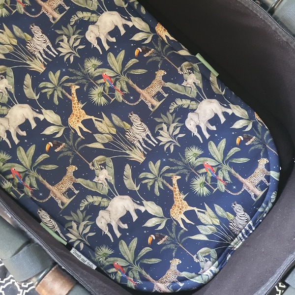 Bassinet Liner made for Bugaboo, Redsbaby, Uppababy & More - Night Safari