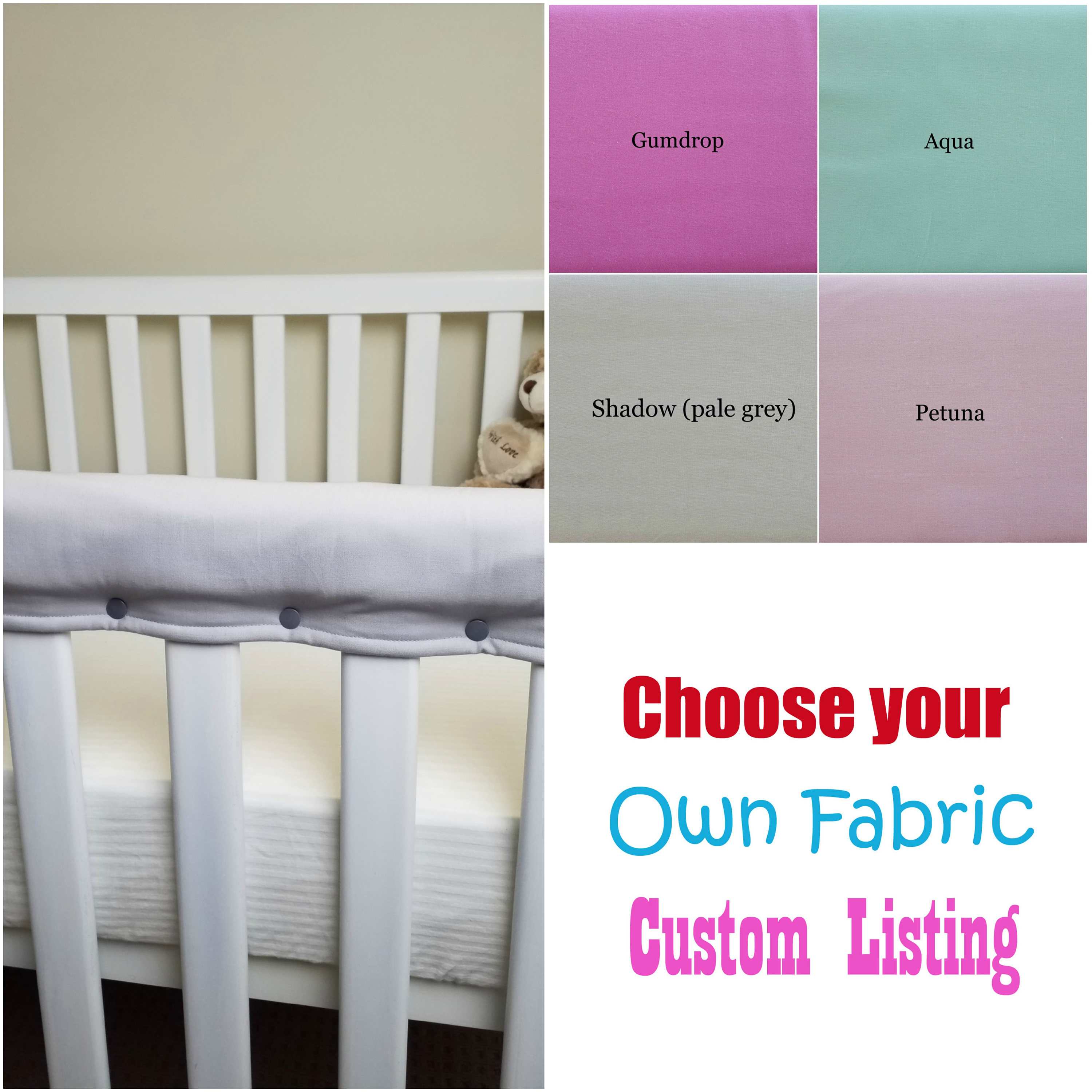 Cot Rail Cover / Protector Great for teething baby Solid Etsy