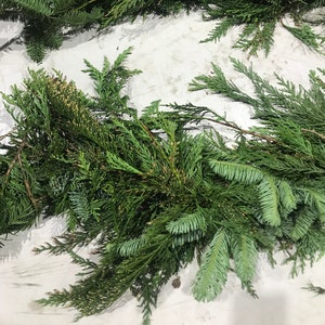 Christmas Garland | By by the ft. 3, 4, 5, or 6 ft cuts | Mixed Garland | Fresh Cedar | Beautiful fresh handmade garland