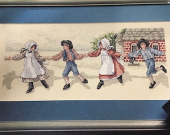 Folleto de punto de cruz Skip To My Lou de Leisure Arts, folleto 850, Skip To My Lou, punto de cruz contado, por Sandi Gore Evans