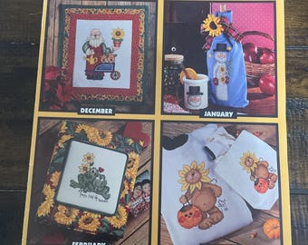 Un año de GIRASOLES Punto de cruz Leisure Arts Un año de girasoles Punto de cruz contado Punto de cruz contado Por Kathie Rueger, Folleto 2817