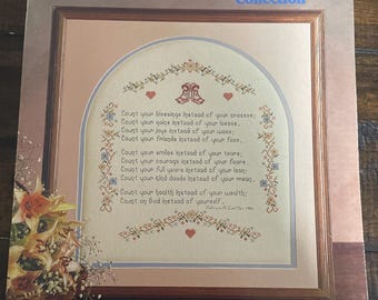 Colección Say It in Cross Stitch, Country Handcrafts Say It in Cross Stitch, Punto de cruz contado, 17 muestras de punto de cruz contado